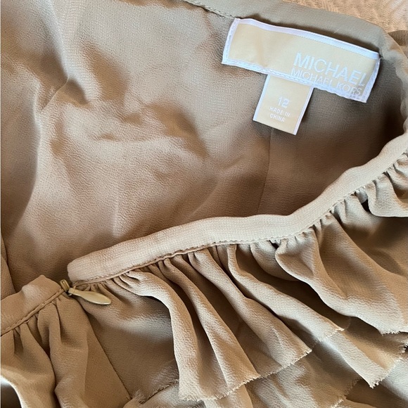 Michael Kors ruffle pleats pleated ruffles skirt nude beige khaki spring summer - Picture 5 of 7
